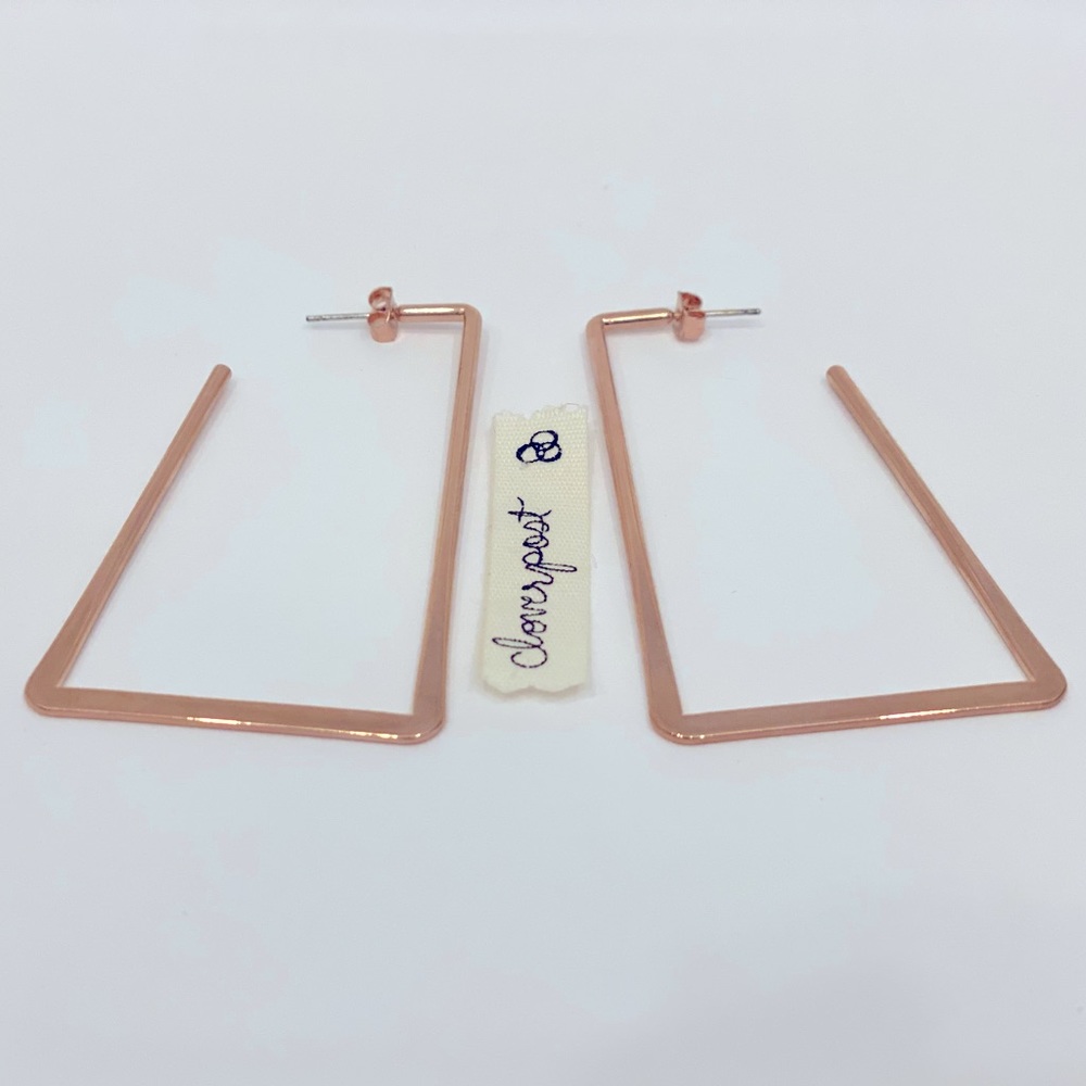 14k Rose Gold Plated Hatch Earrings from Cloverpost
